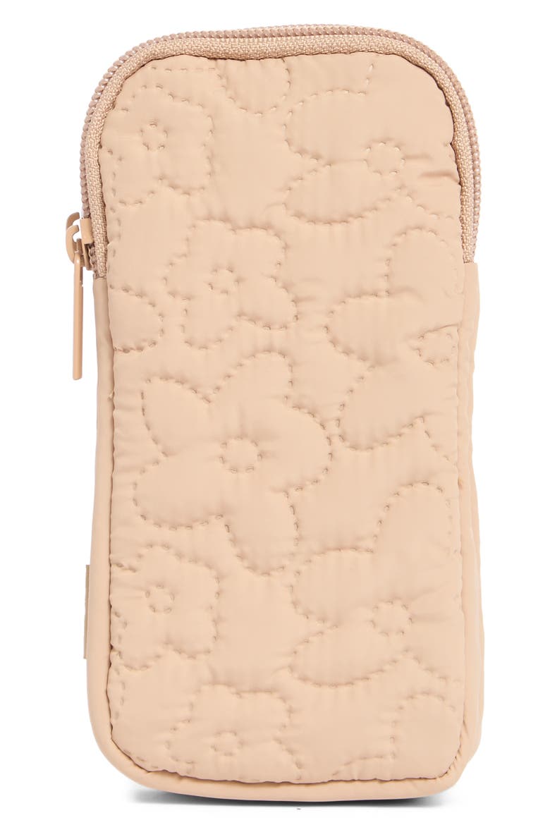 Floral Quilted Double Eyeglass Case, Main, color, BEIGE
