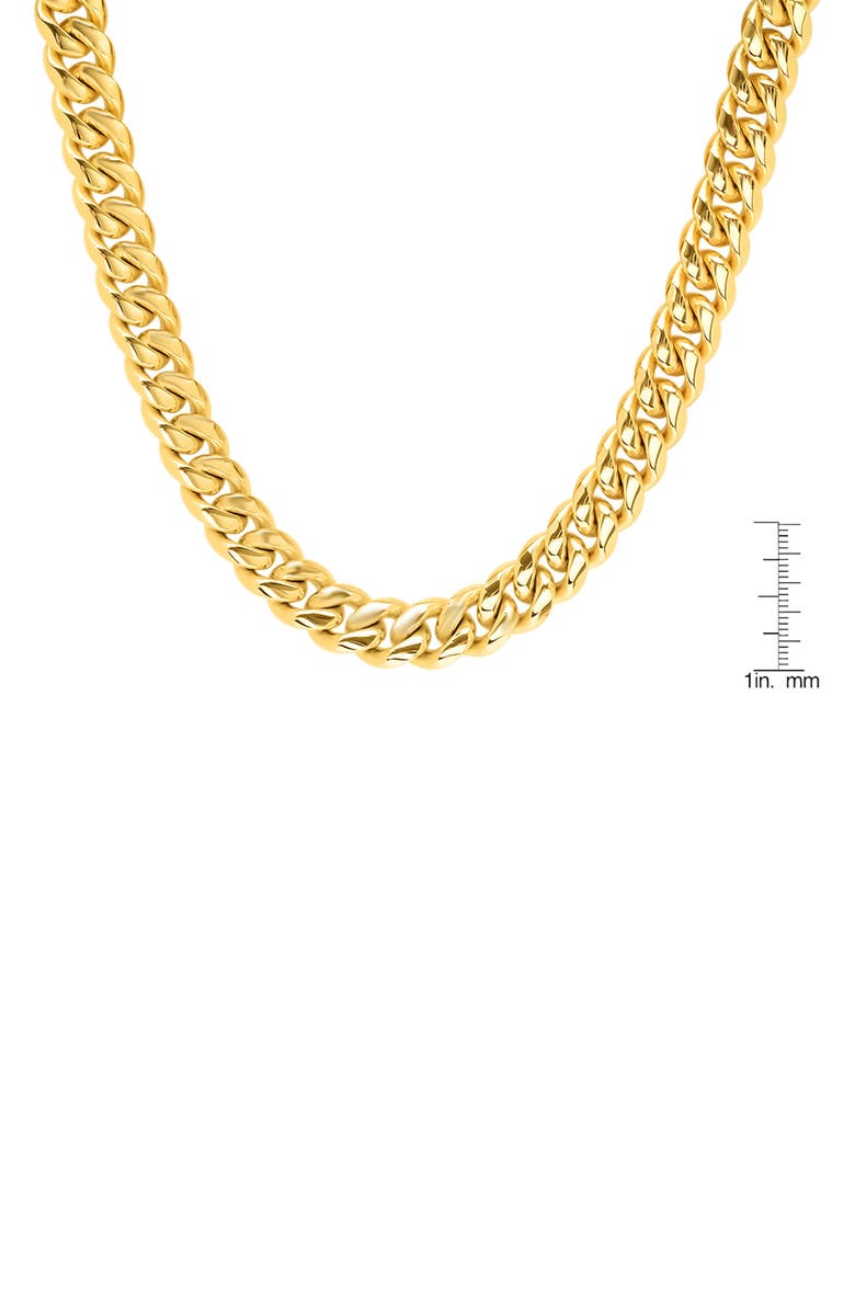 HMY JEWELRY Men's 18K Gold Plate Curb Chain Necklace, Alternate, color, Yellow