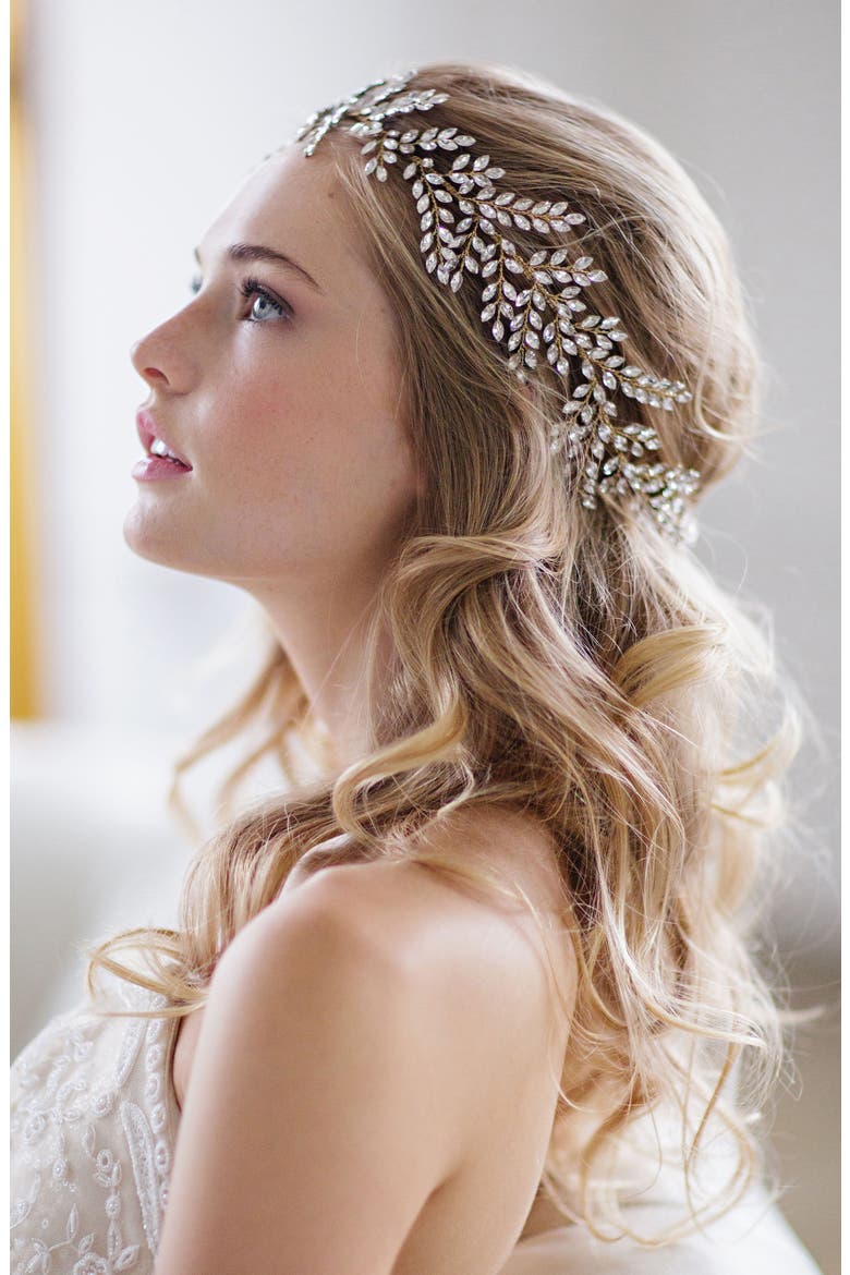 Kira Crystal Halo & Sash, Alternate, color, 14 K GOLD
