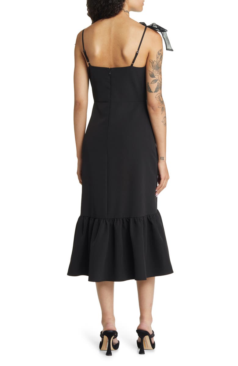 Lulus What a Gift Bow Strap Cocktail Midi Dress, Alternate, color, 