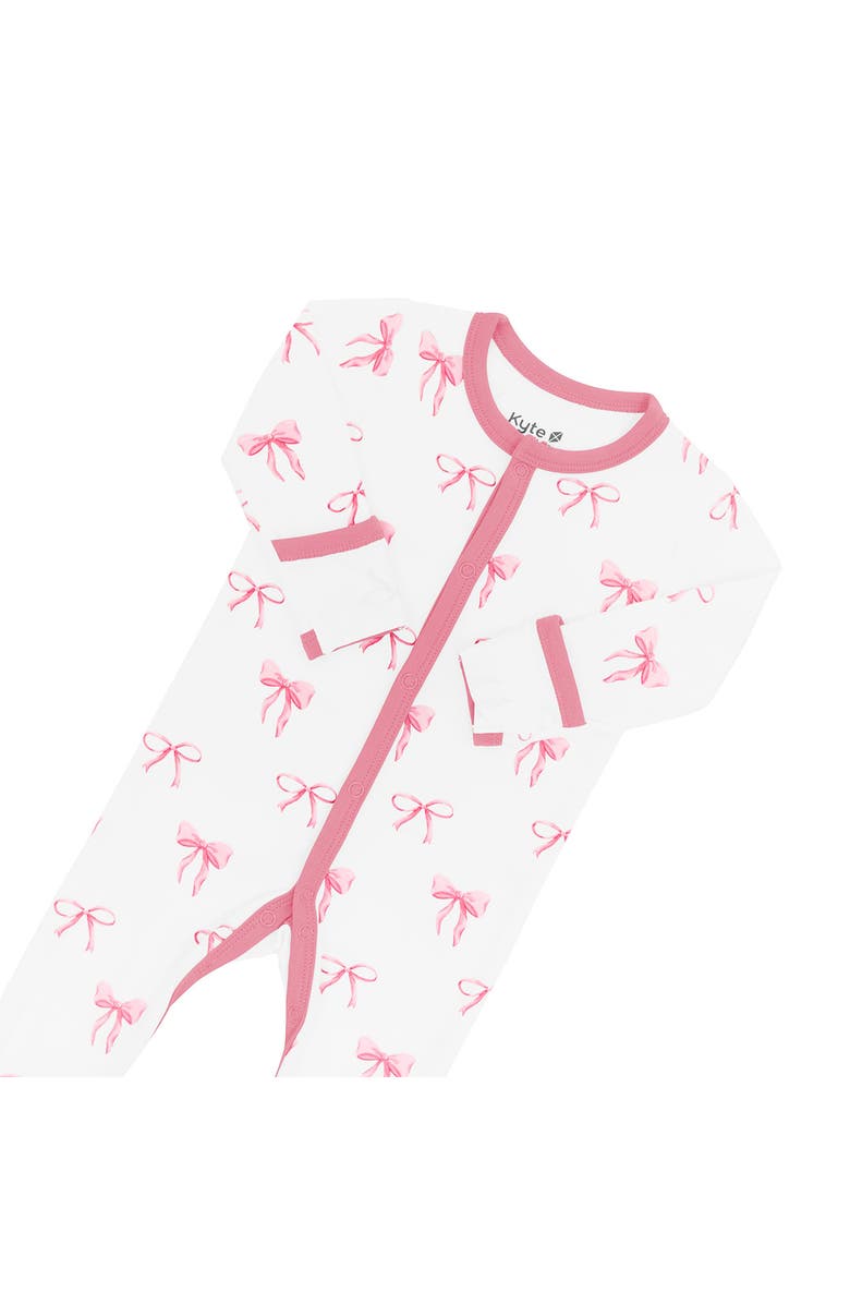Kyte BABY Print Snap Footie, Alternate, color, Bow