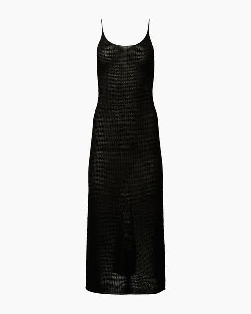 Onia Textured Linen Sweater Scoop Maxi Dress In Black