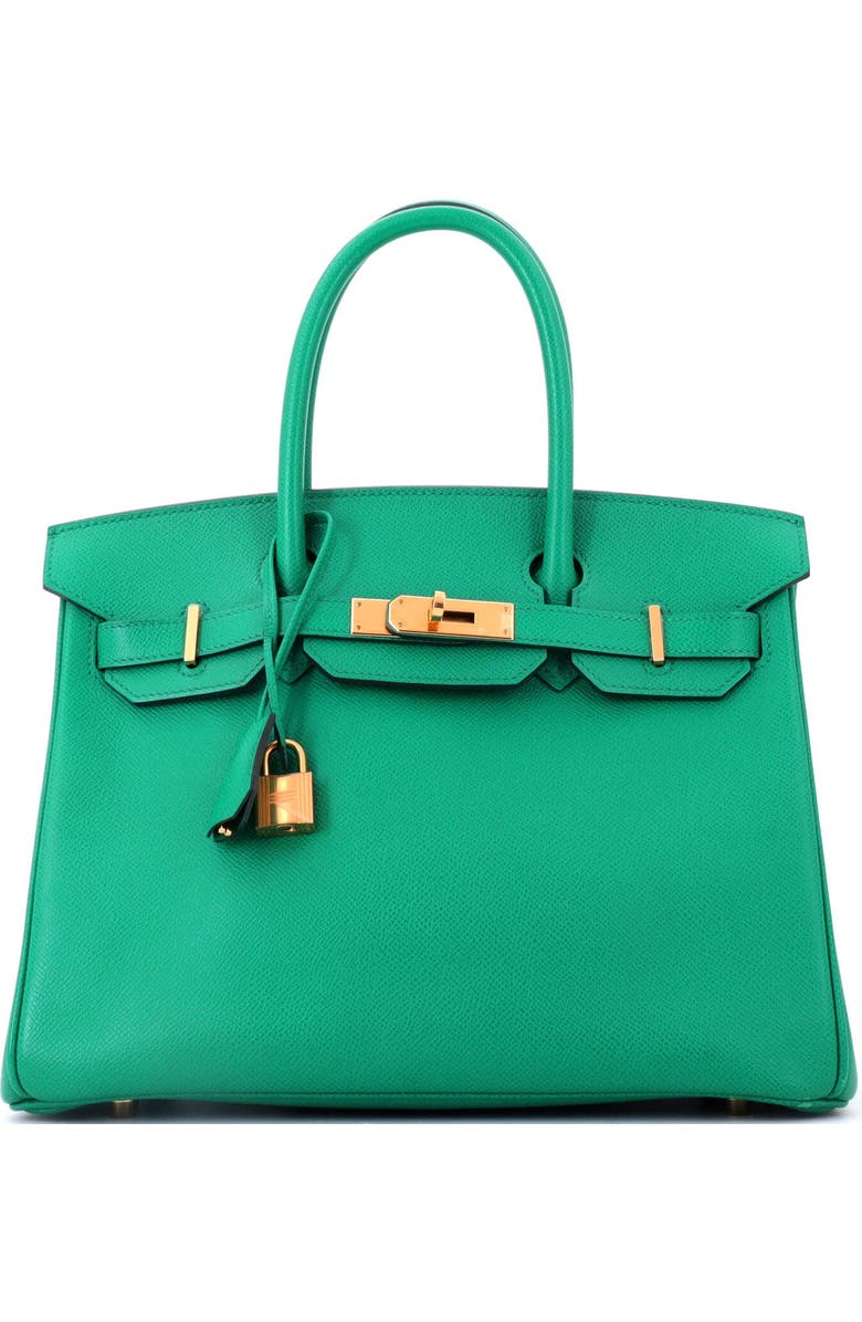 Pre-Owned Hermes Birkin Handbag Green Epsom with Gold Hardware 30, Main, color, Vert Jade