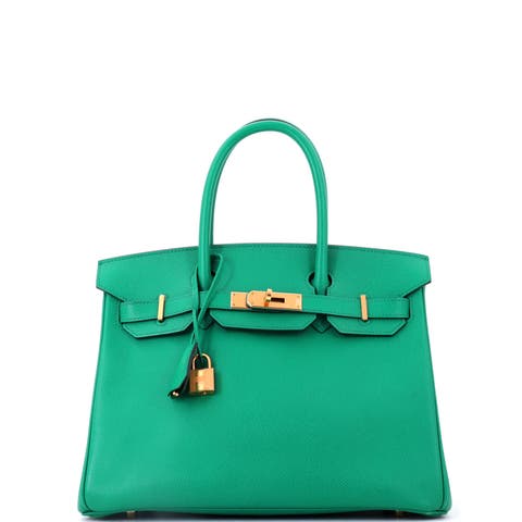 Birkin Handbag Green Epsom with Gold Hardware 30