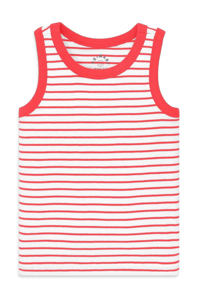 Kids Rib Tank In Stripe, Main, color, Strawberry White Stripe