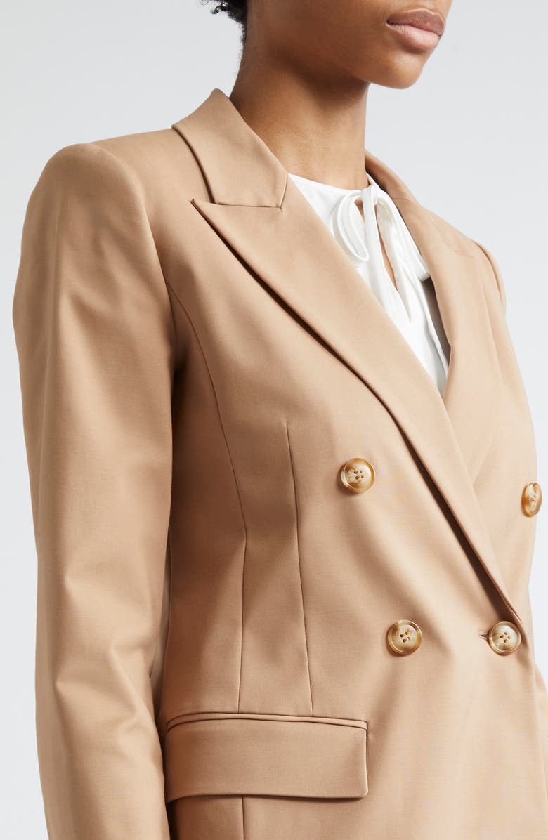 Emporio Armani Double Breasted Cotton Blend Blazer, Alternate, color, Solid Medium Brown