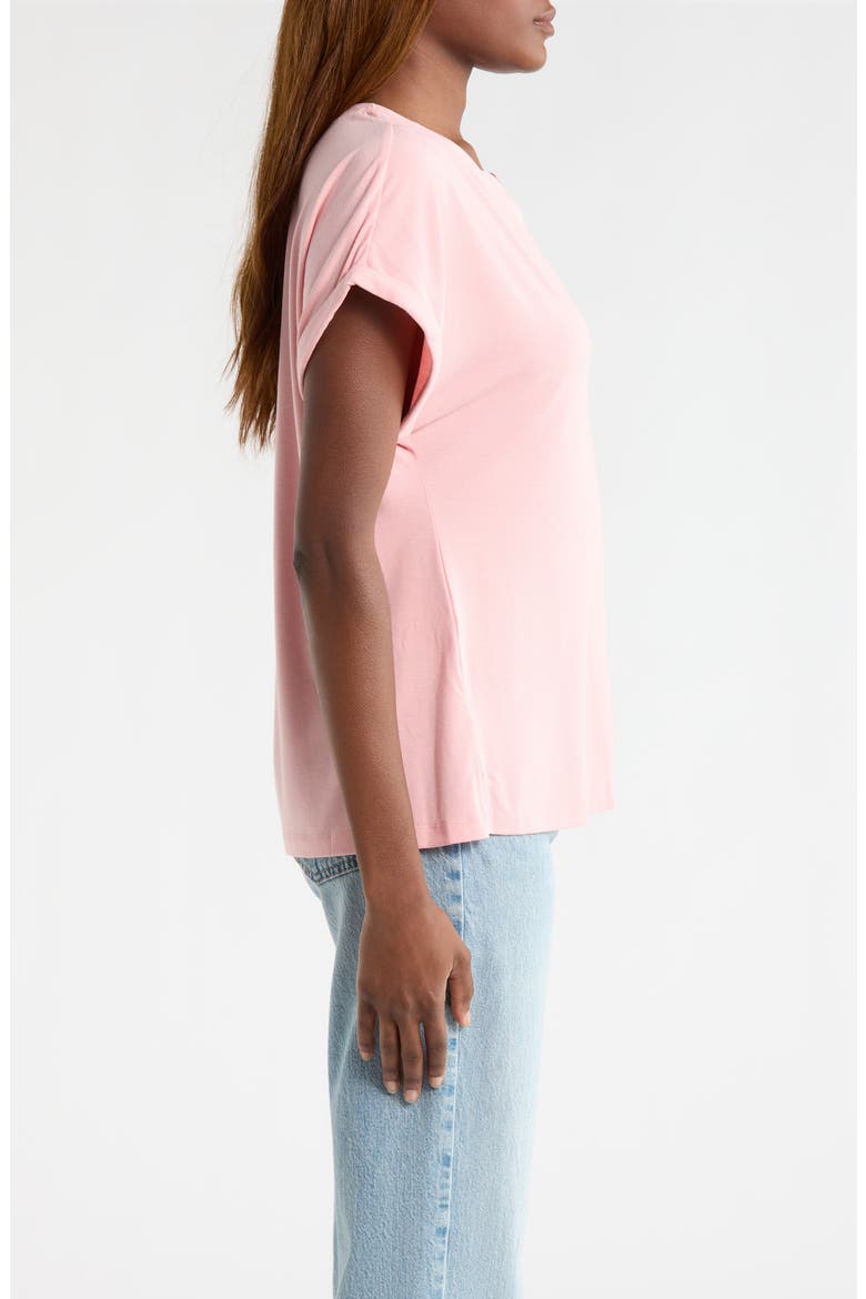 Kauai Split Neck Top, Alternate, color, QUARTZ PINK