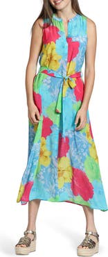 APNY Print Sleeveless Maxi Shirtdress