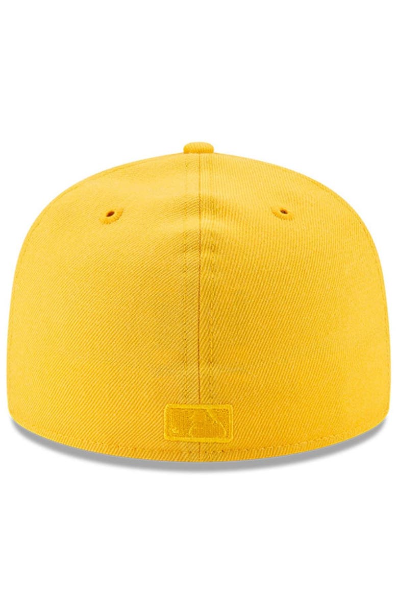 New Era x Fear of God Men's New Era x Fear of God Cream/Gold Essentials Trucker 59FIFTY Fitted Hat, Alternate, color, 