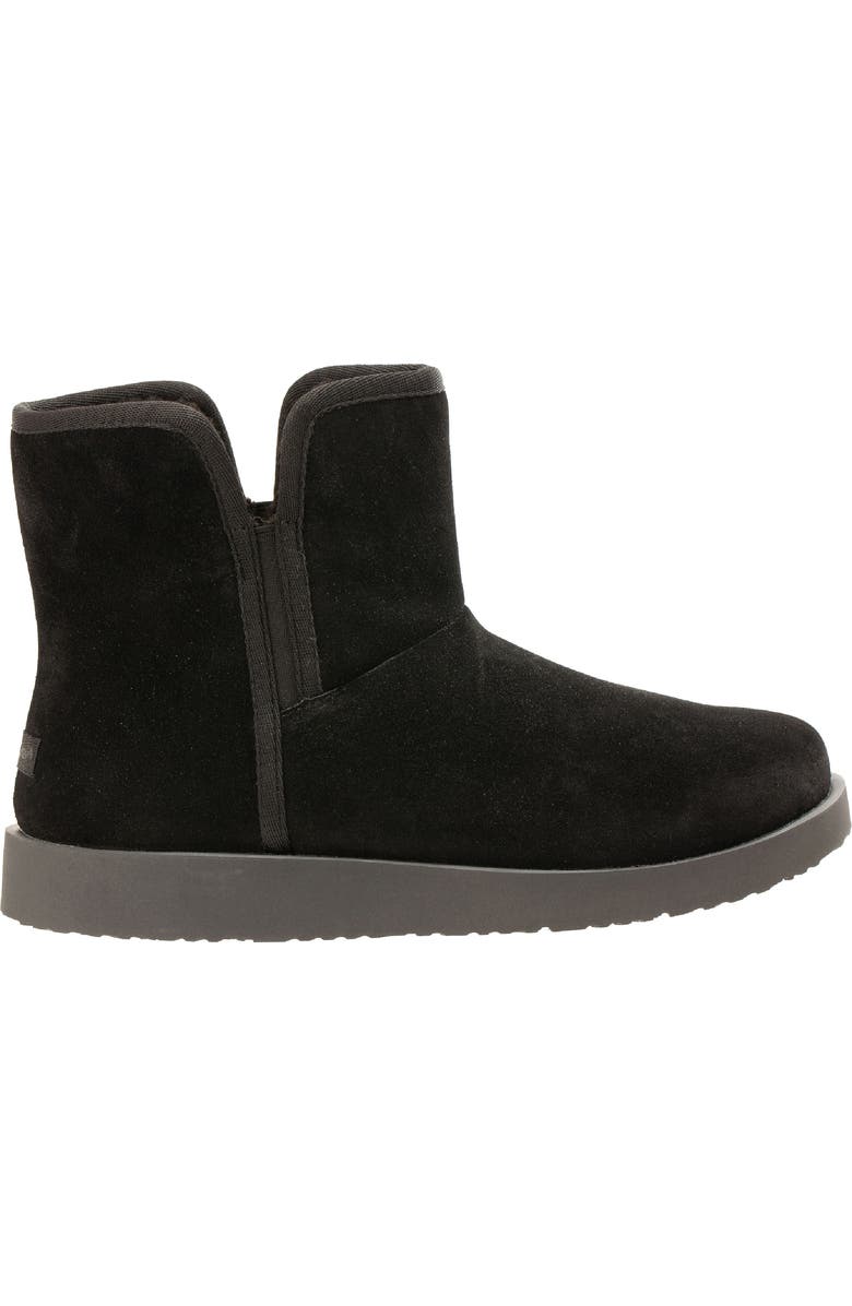 Revitalign Aspen Fireside Faux Fur Lined Leather Bootie Slipper, Alternate, color, Black