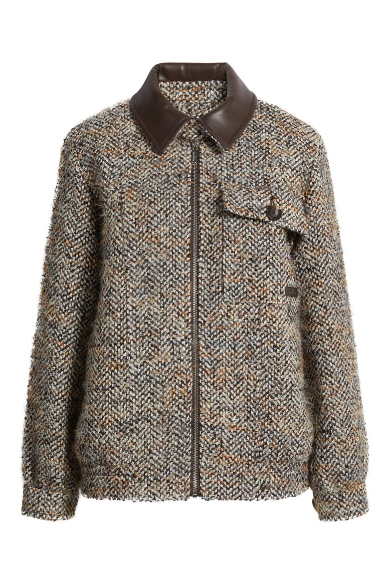Tweed Jacket, Alternate, color, BURGUNDY T