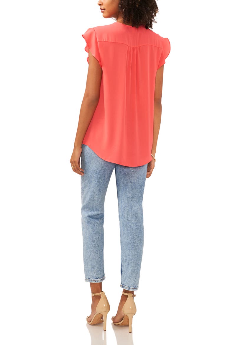Flutter Sleeve Top, Alternate, color, PINK ALLURE