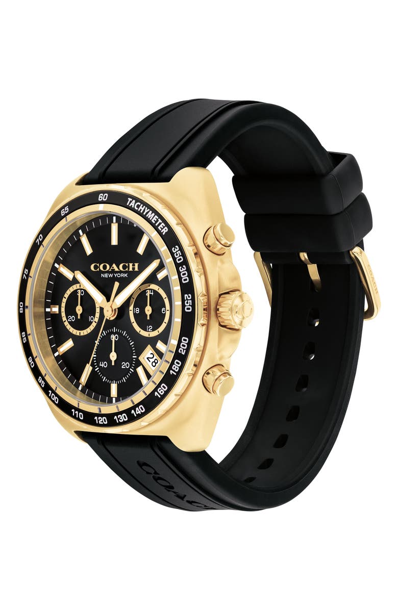 COACH Charter Chronograph Silicone Strap Watch, 44.5mm, Alternate, color, 