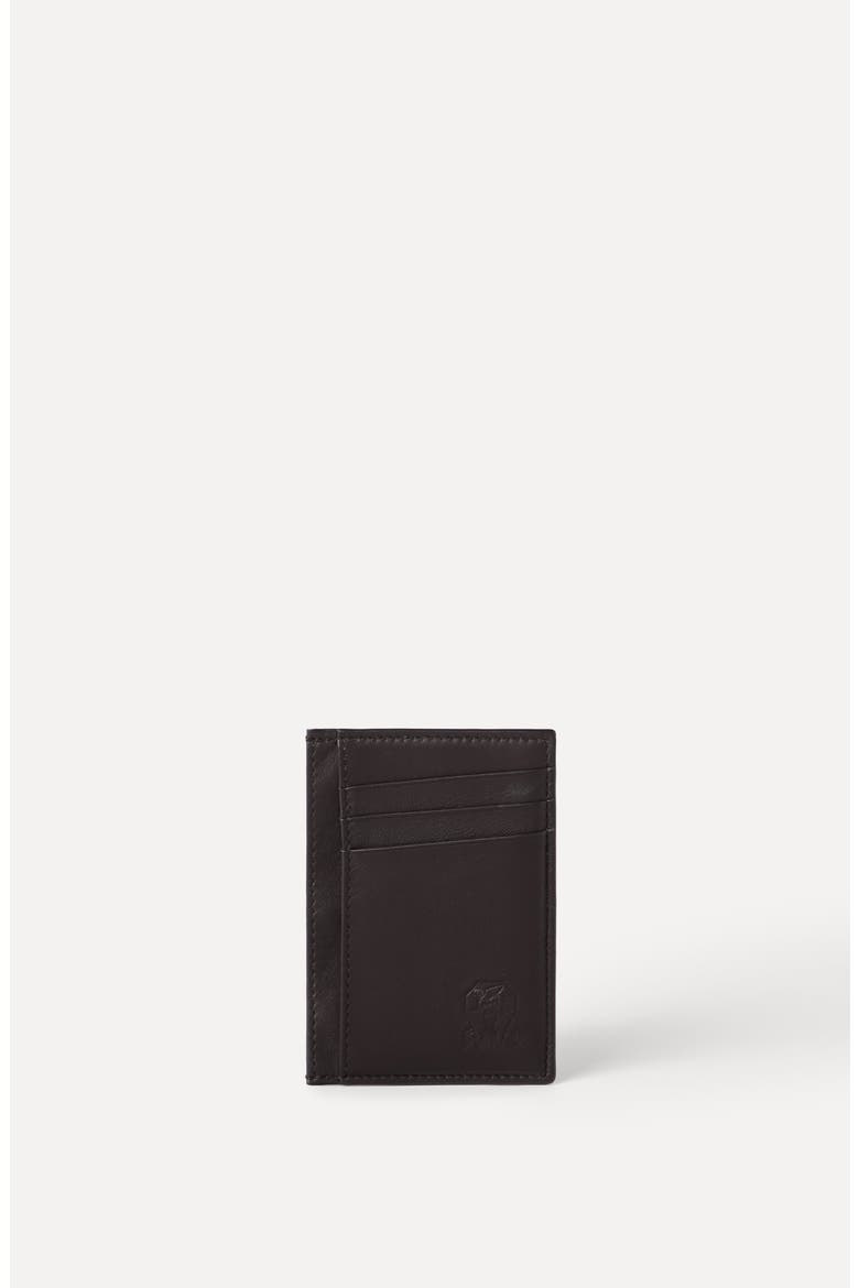 Calfskin card case, Alternate, color, Dark Brown