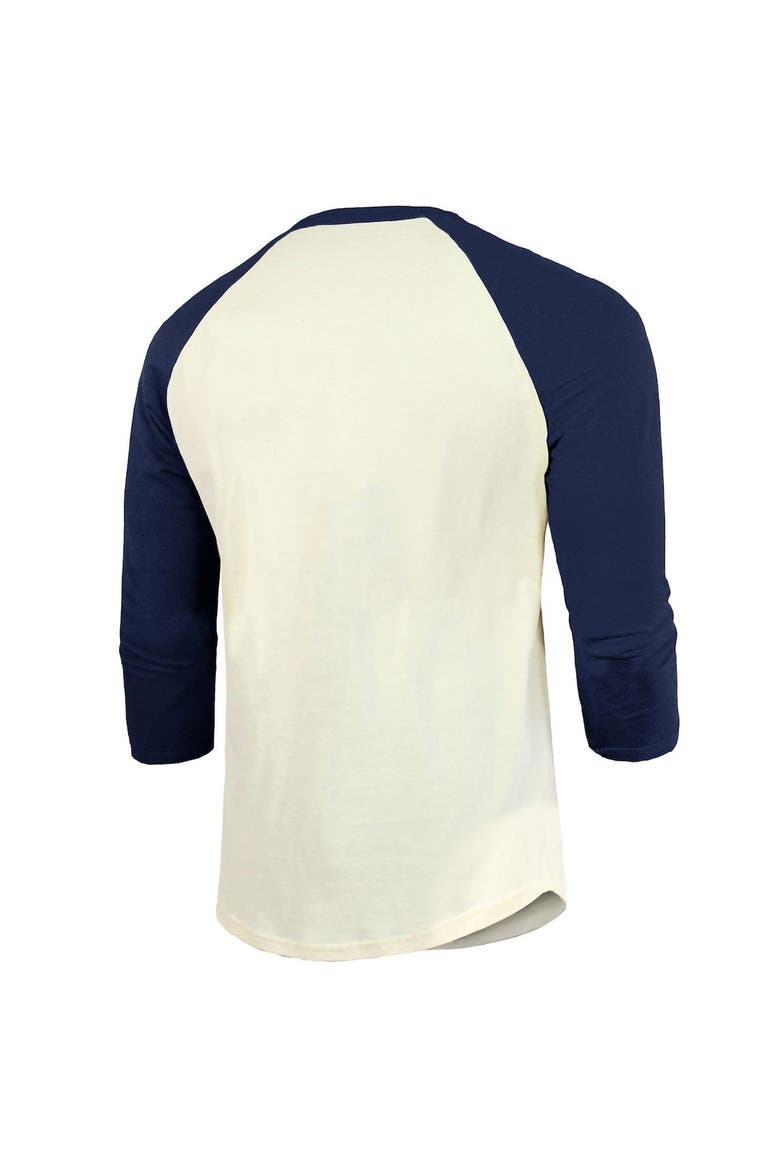 Men's Majestic Threads Cream/Navy Houston Astros 2022 World Series Champions Divide And Conquer Tri-Blend Raglan 3/4-Sleeve T-Shirt, Alternate, color, Cream