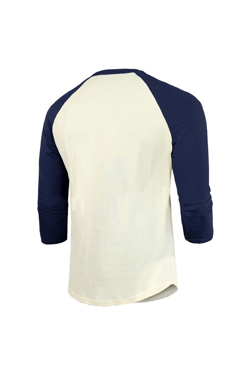 Majestic Threads Men's Majestic Threads Cream/Navy Houston Astros 2022 World Series Champions Divide And Conquer Tri-Blend Raglan 3/4-Sleeve T-Shirt, Alternate, color, 