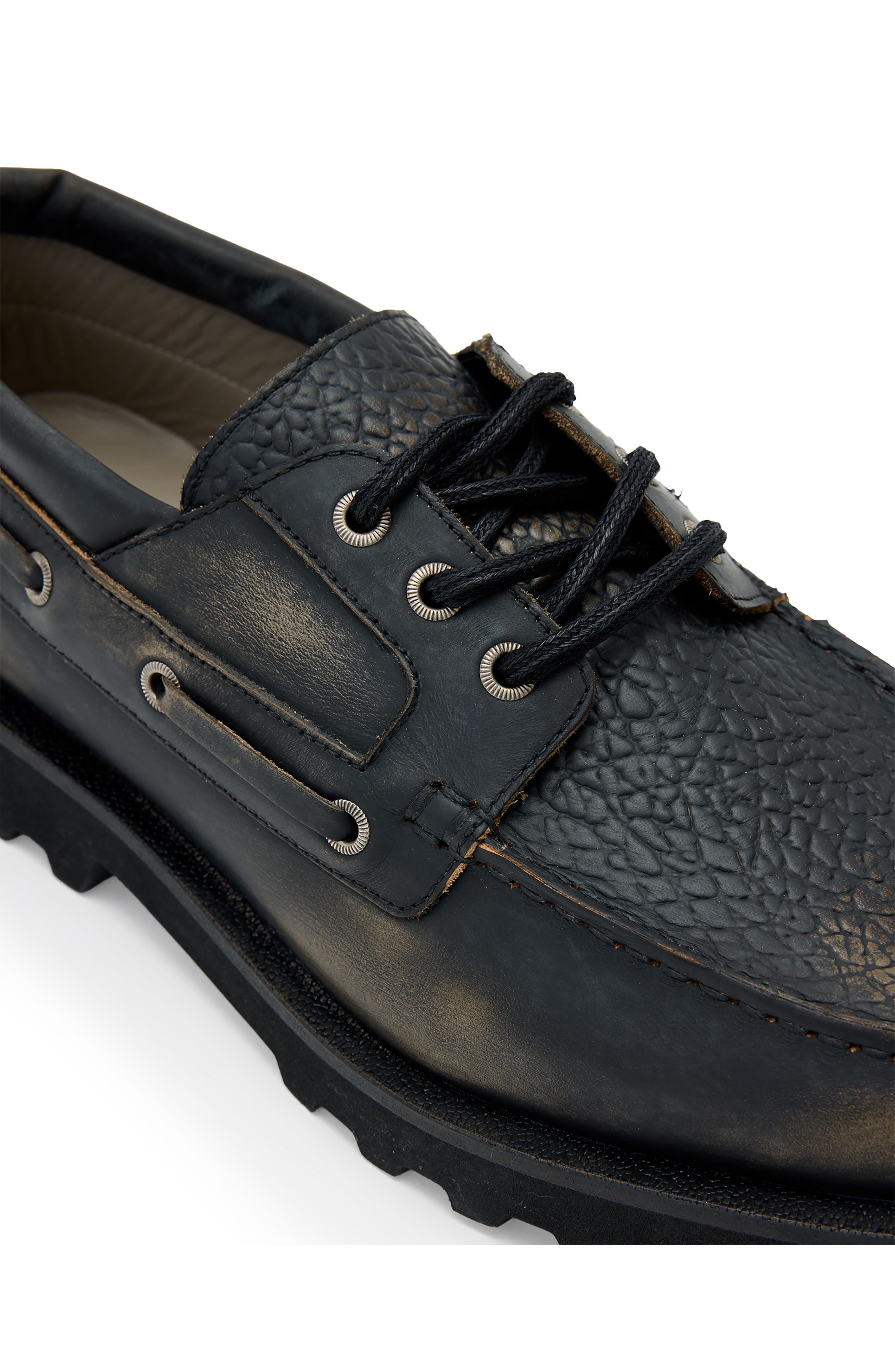 AllSaints Skiff Boat Shoe, Alternate, color, Black/ Brown