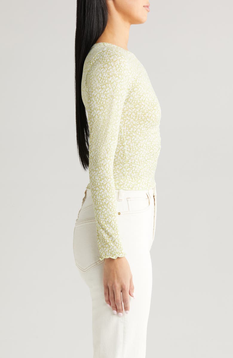 All in Favor Floral Ruched Long Sleeve Top, Alternate, color,