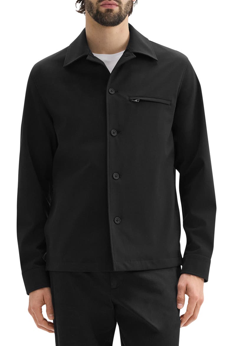 Overshirt in Precision Ponte Jacket, Main, color, BLACK