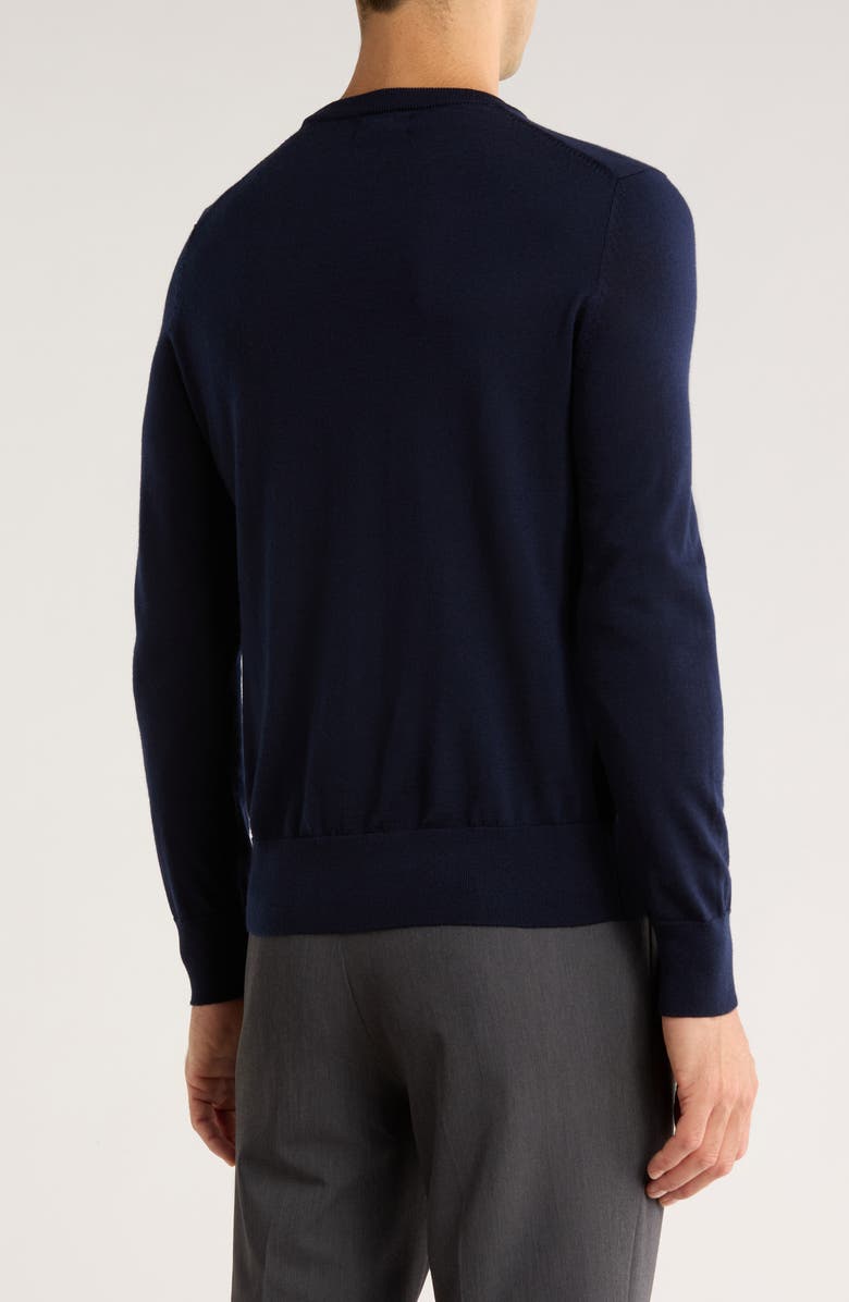 Brooks Brothers Wool Crewneck Sweater, Alternate, color, Navy