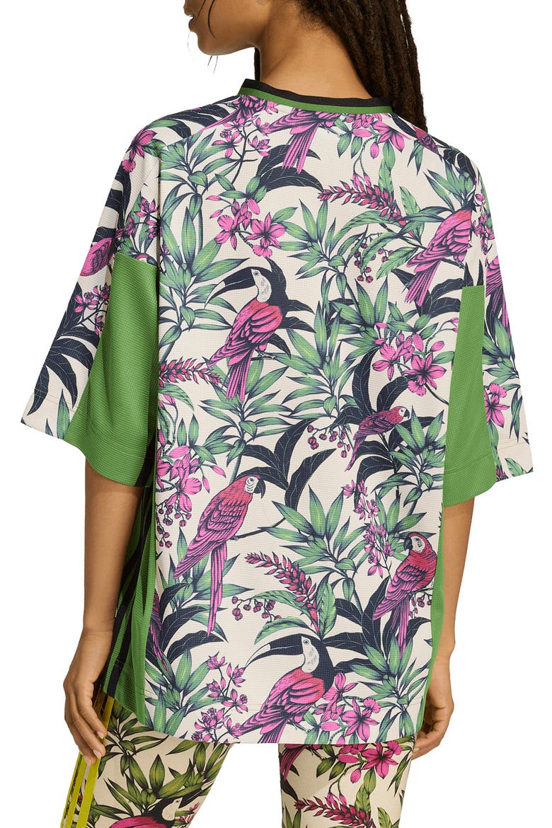 x FARM Rio Oversize T-Shirt, Alternate, color, GREEN/ CRYSTAL LINEN/ FUCHSIA