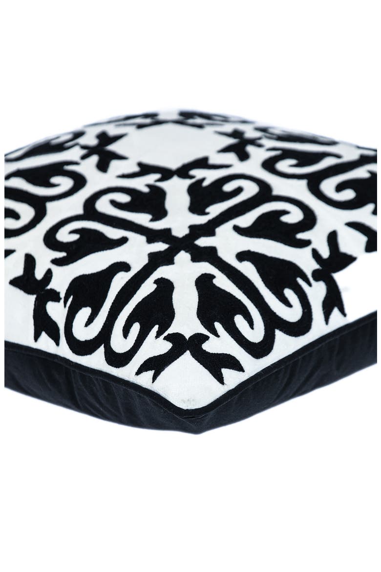 Ceti Embroidered Throw Pillow, Alternate, color, BLACK