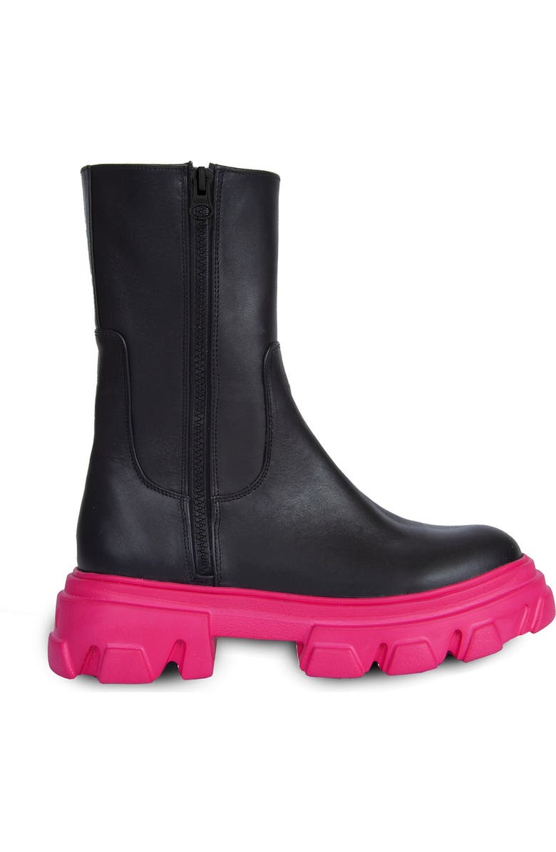 URBNKICKS Men
s Leather Double Zipper Boots BSB, Alternate, color, Black