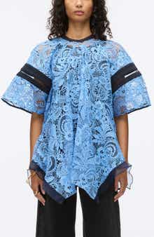 Corded Lace Short Sleeve Top