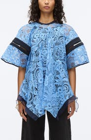 3.1 Phillip Lim Corded Lace Short Sleeve Top