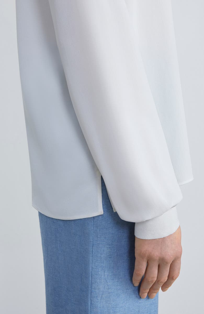 Lafayette 148 New York Crepe Polo Blouse, Alternate, color, 