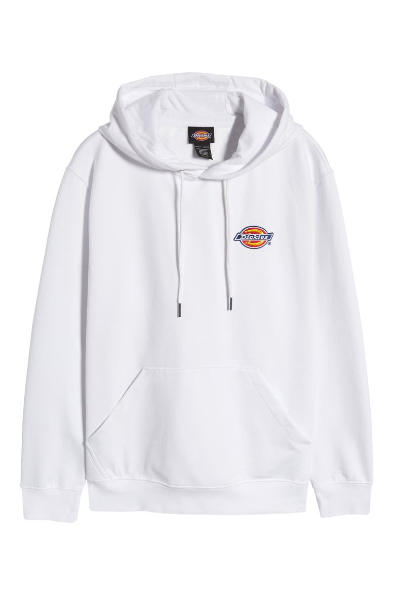 Embroidered Logo Fleece Hoodie, Alternate, color, WHITE