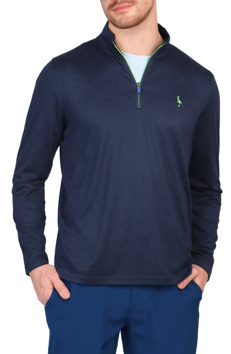 TailorByrd Perforated Performance Quarter Zip Golf Pullover, Main, color,