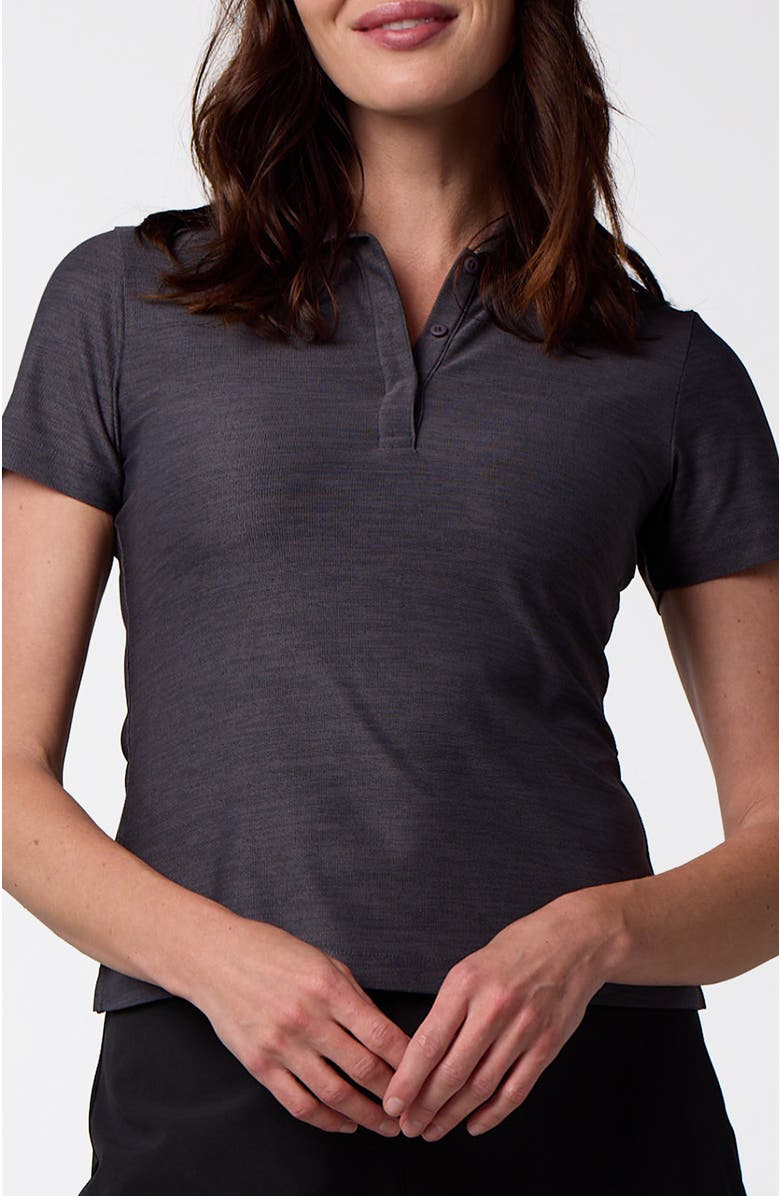 Centerline Athletics Women's Cross-Sport Tech Pique Polo, Alternate, color, Charcoal Heather