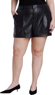 ELOQUII Perforated Faux Leather Short