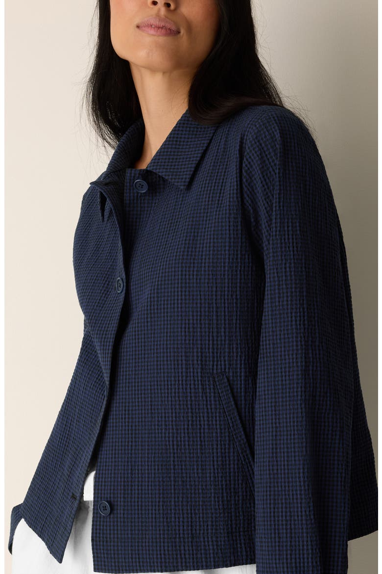 Check Stretch Cotton Jacket, Alternate, color, DEEP DIVE