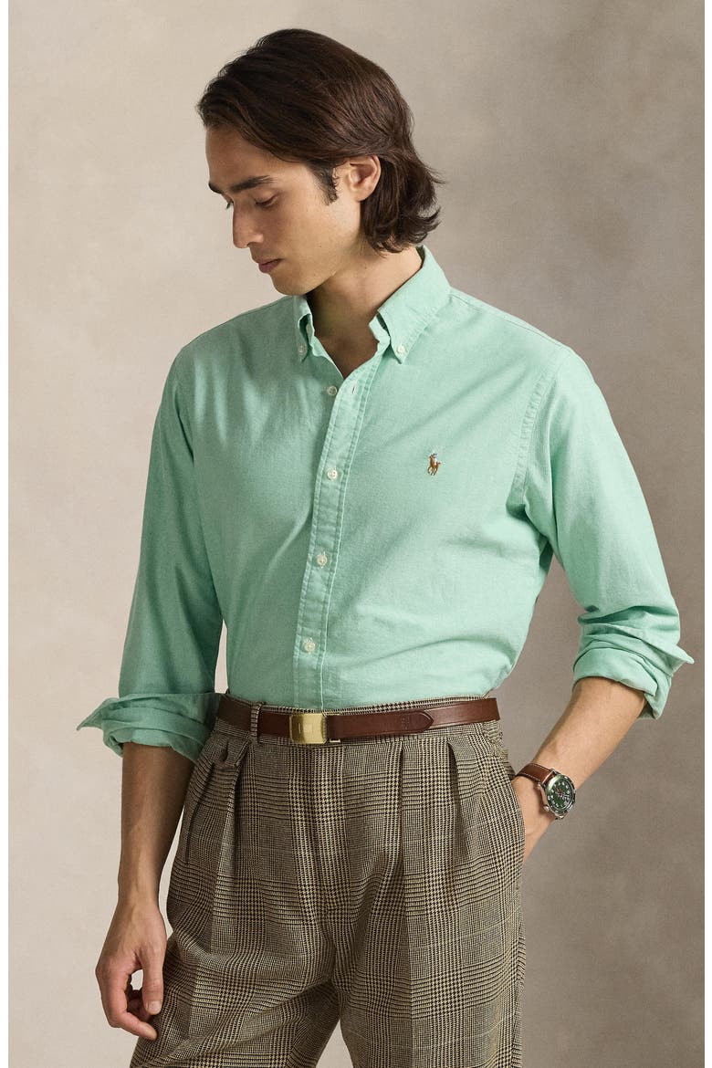 Classic Oxford Button-Down Sport Shirt, Alternate, color, SUMMER EMERALD