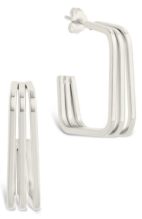 Davina Square Triple Hoop Earrings