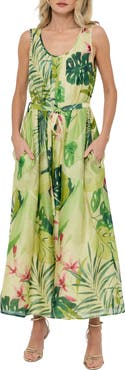CIEBON Rowena Tie Waist Midi Skirt