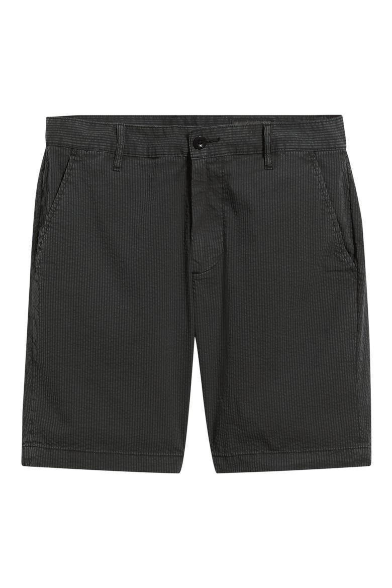 Wanderer Slim Fit Flat Front Stretch Seersucker Shorts, Alternate, color, SULFUR DARK COAL