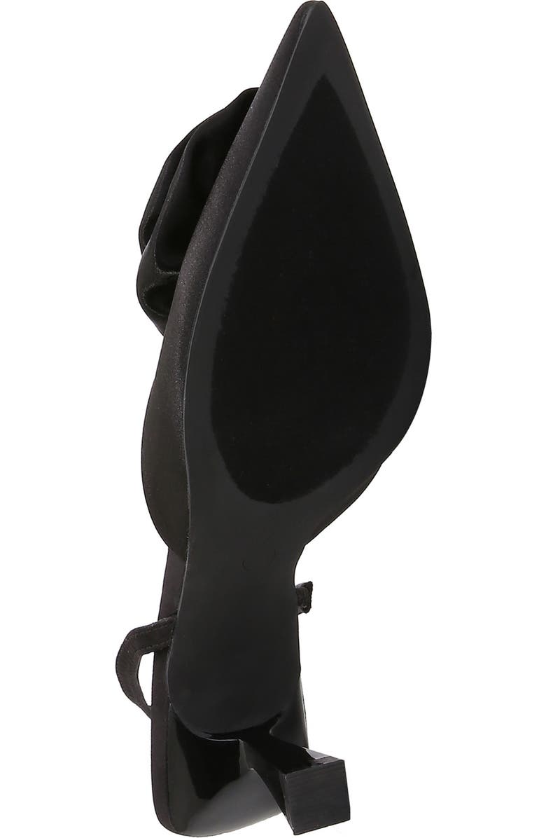 BERNESS Camellia Satin Rose Slingback Kitten Heel Pump, Alternate, color, Black