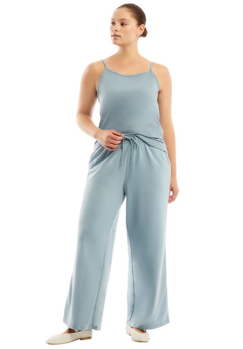 French Terry Wide-Leg Pant (Plus Available)