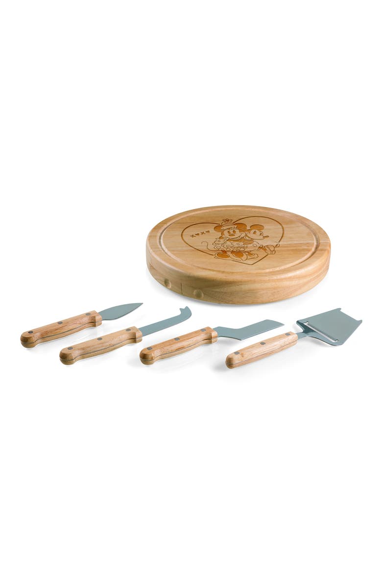 x Disney® Mickey & Minnie Mouse Swivel Cheese Board & Tools Set, Alternate, color, BROWN