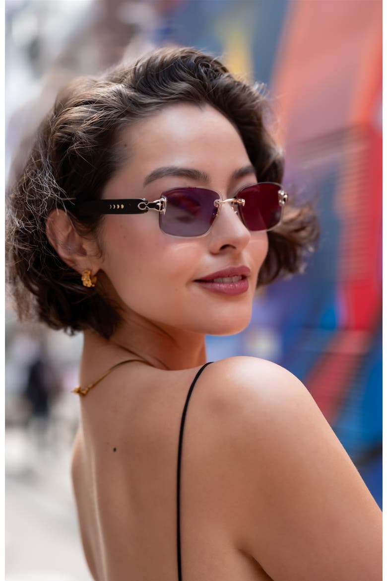 Aura Touch Prismatic Sunglasses, Alternate, color, Black