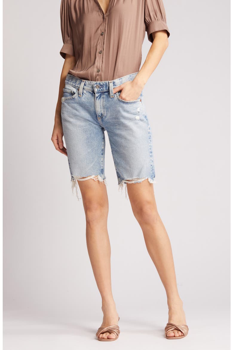 Nikki Ripped Denim Bermuda Shorts, Alternate, color, APPARITION