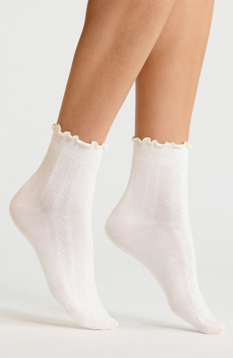 Lettuce Hem Demi Crew Socks