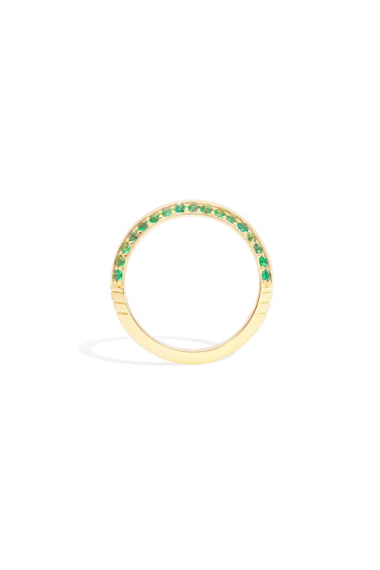 Crew Knife Edge Stacking Ring - Emerald, Main, color, Emerald- Gold
