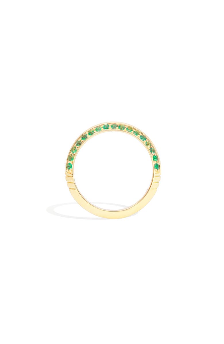 Campbell + Charlotte Crew Knife Edge Stacking Ring - Emerald, Main, color, Emerald- Gold