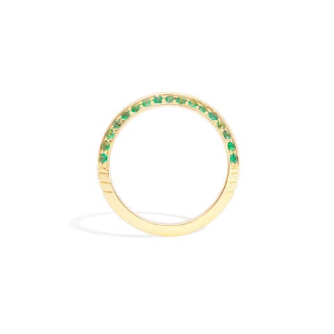 Crew Knife Edge Stacking Ring - Emerald