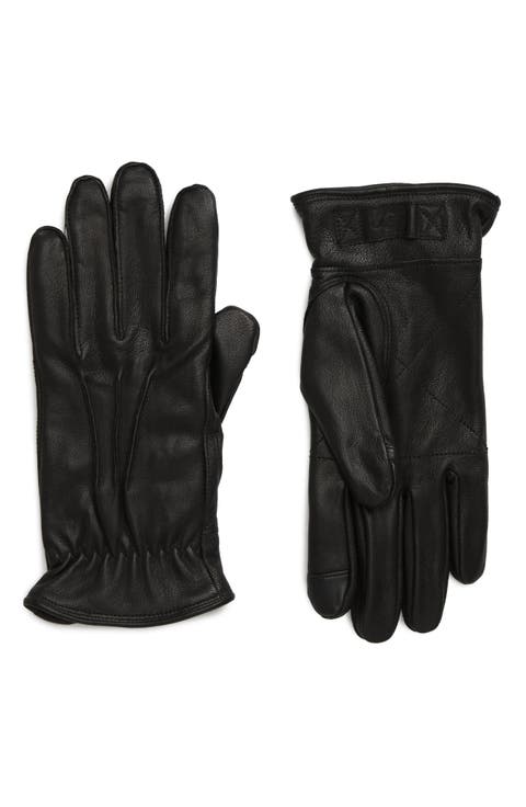 Three-Point Leather Tech Gloves