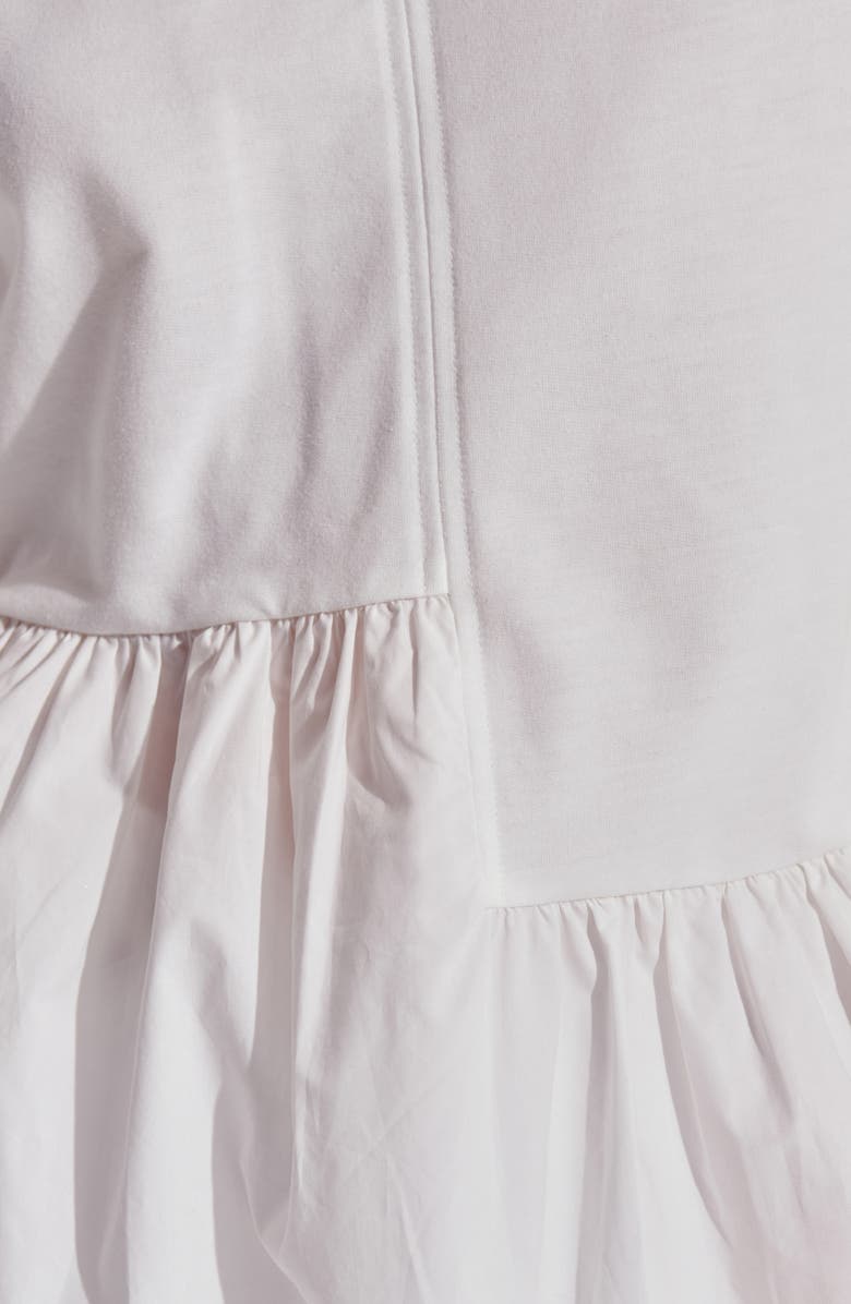 English Factory Flutter Sleeve Mixed Media Peplum Top, Alternate, color, White